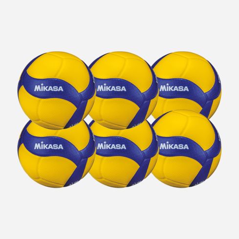Mikasa Volleyball V300W yellow/royal 6-Pack