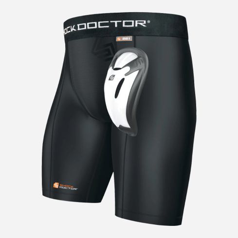ShockDoctor Core Compression Shorts mit Tiefschutz BioFlex Cup, schwarz