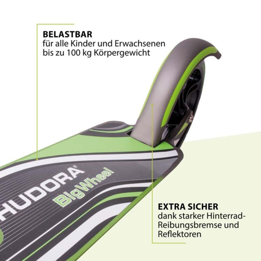 Hudora Scooter BigWheel® 205 grau/grün