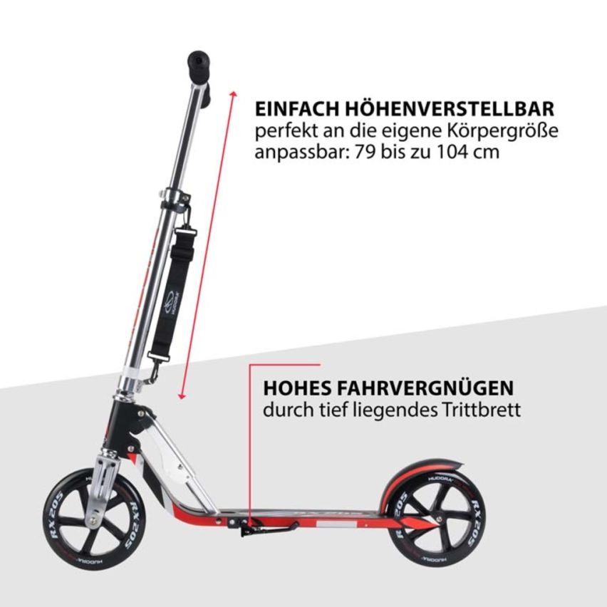 Hudora Scooter BigWheel® 205 schwarz/rot