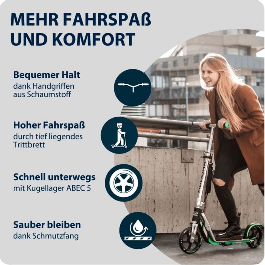 Hudora Scooter BigWheel® 205 schwarz/anthrazit