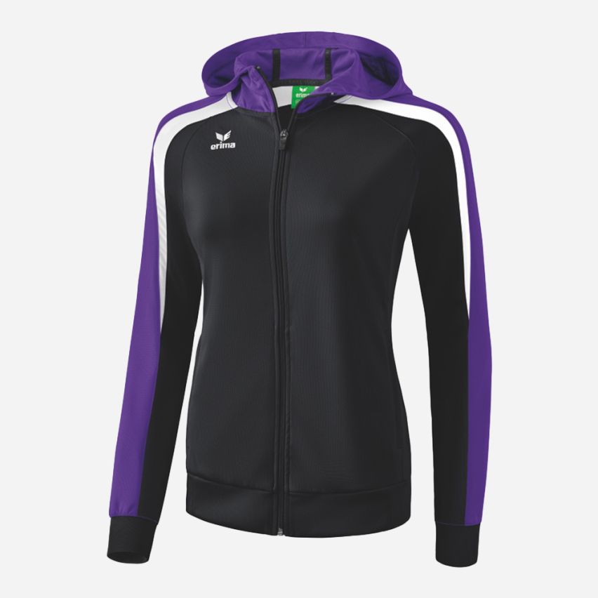 Erima Damen Trainingsjacke LIGA 2.0 mit Kapuze schwarz/violet