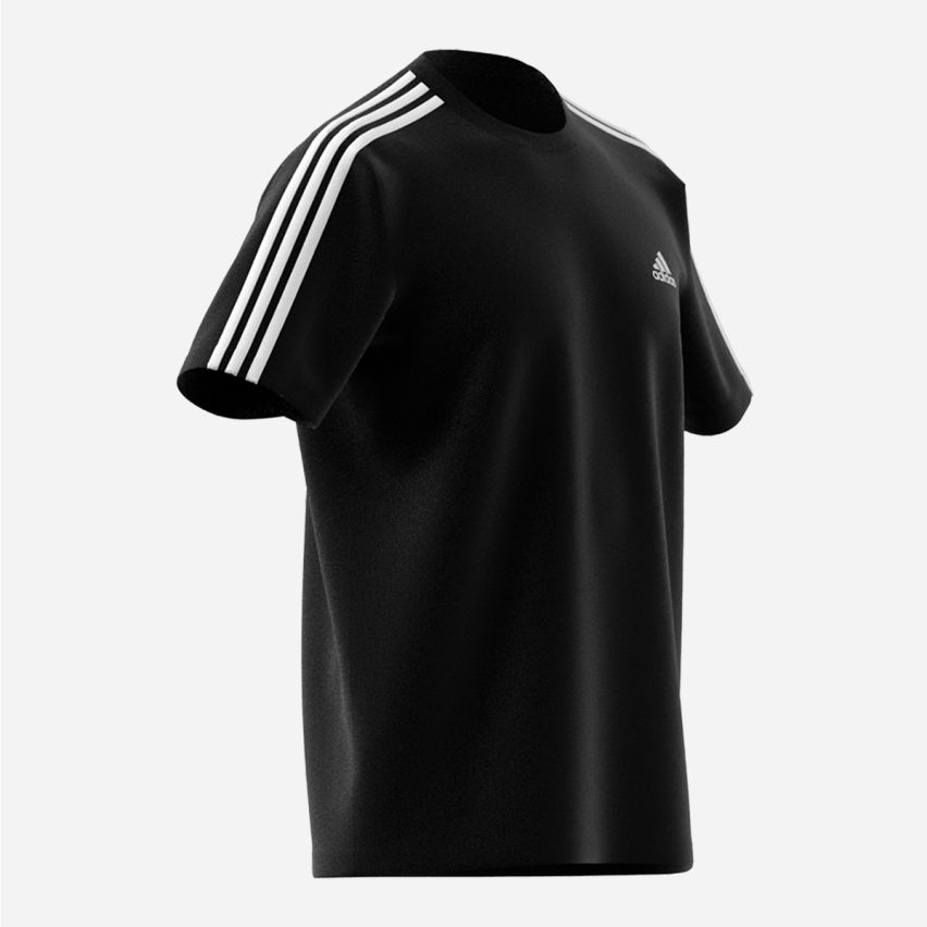 Adidas Essentials 3-Streifen T-Shirt schwarz