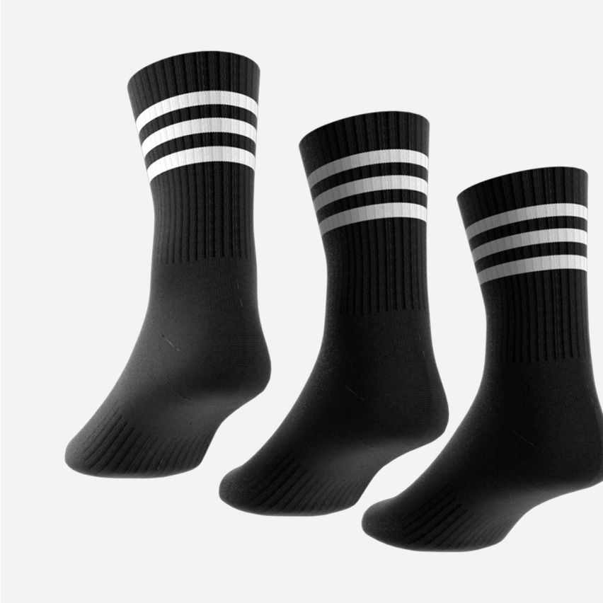 Adidas Cushioned Crew Socken 3-Stripes schwarz (3-Pack)