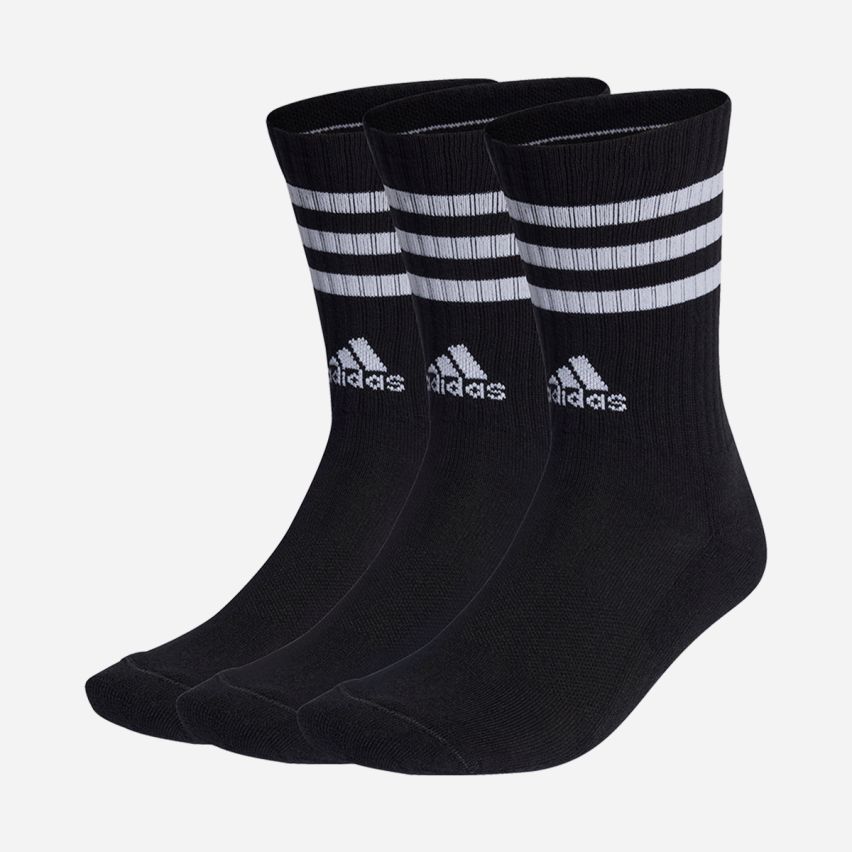 Adidas Cushioned Crew Socken 3-Stripes schwarz (3-Pack)