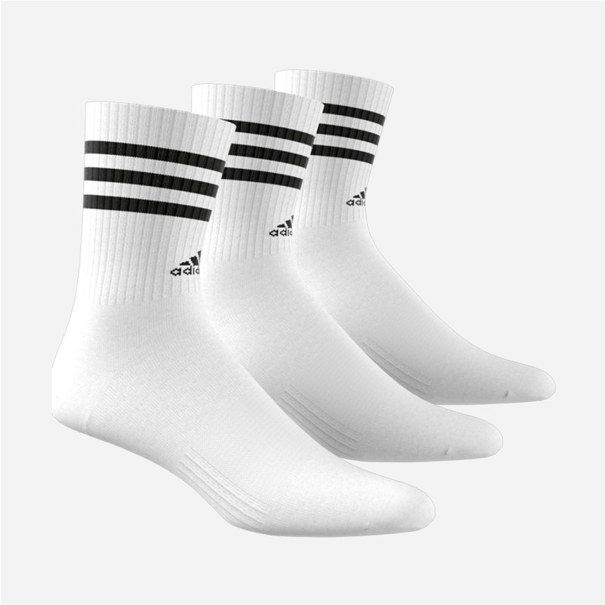 Adidas Cushioned Crew Socken 3-Stripes weiss (3-Pack)