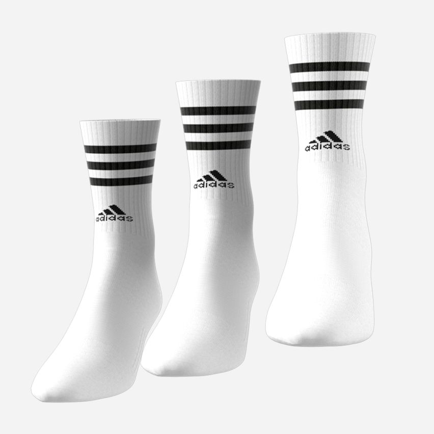 Adidas Cushioned Crew Socken 3-Stripes weiss (3-Pack)