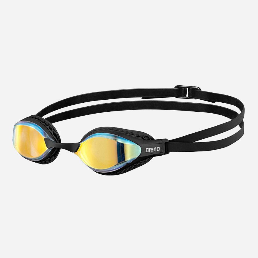 Arena Schwimmbrille Air-Speed yellow copper/black gespiegelt