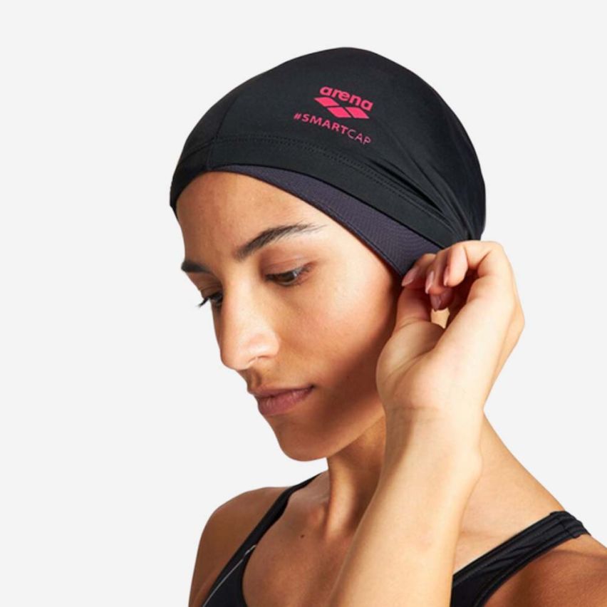Arena Badekappe Smartcap longhair schwarz