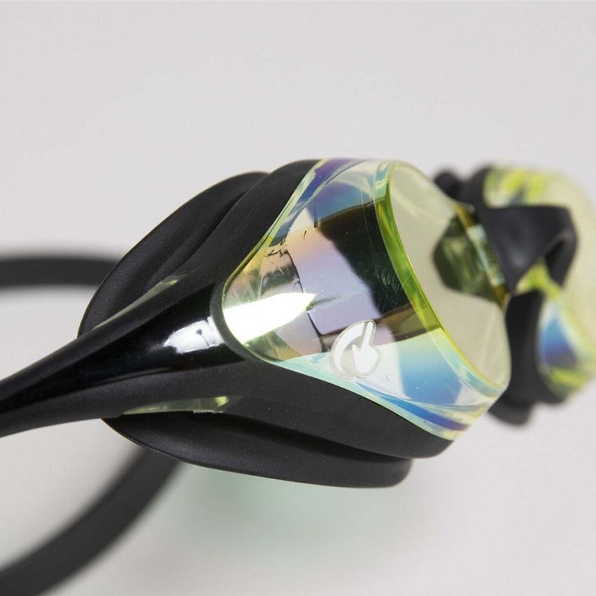 Arena Schwimmbrille Cobra Original Swipe yellow/black gespiegelt