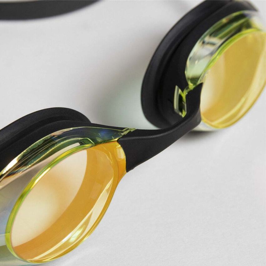 Arena Schwimmbrille Cobra Original Swipe yellow/black gespiegelt