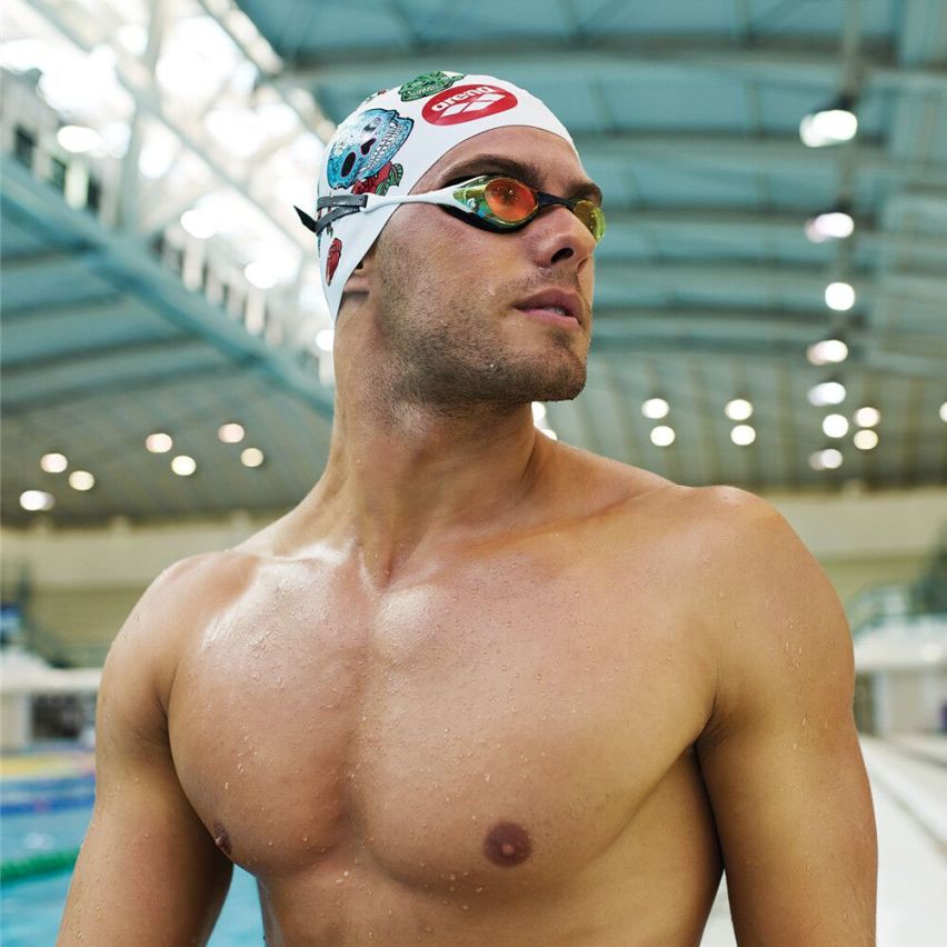 Arena Schwimmbrille Cobra Original Swipe yellow/black gespiegelt