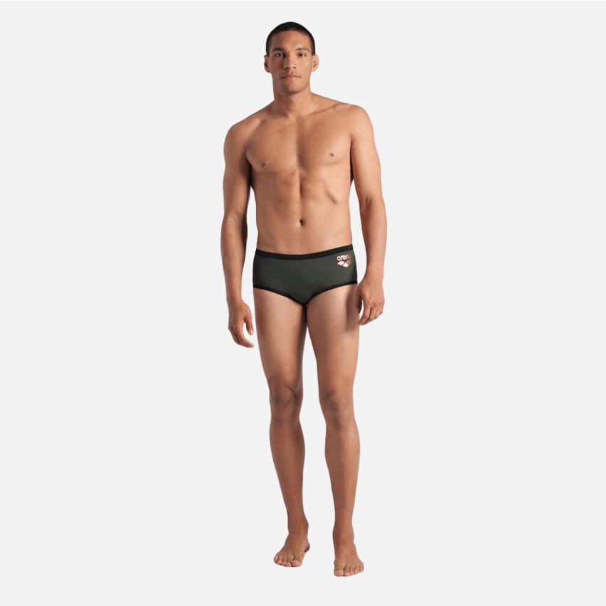 Arena Men One Low Waist Short Big Logo dark sage