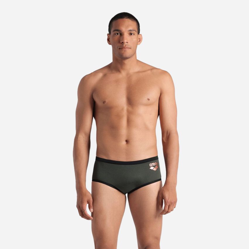 Arena Men One Low Waist Short Big Logo dark sage