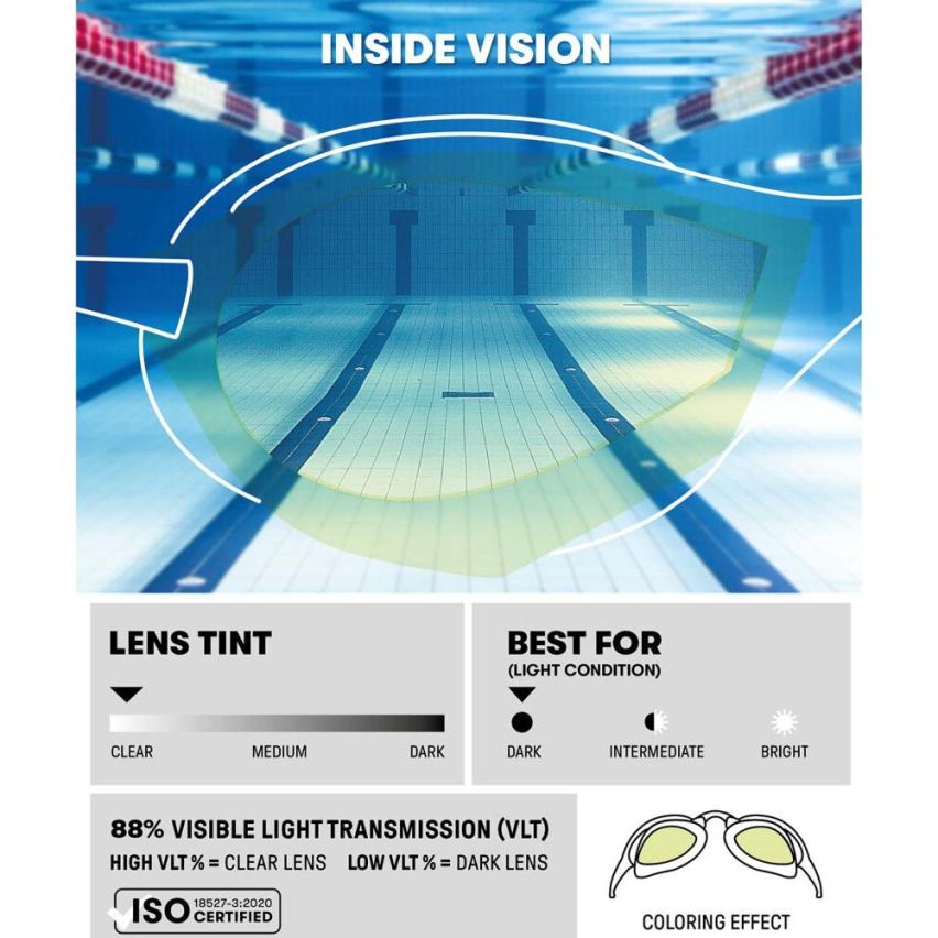 Arena Schwimmbrille Cobra Core Swipe yellow/black gespiegelt