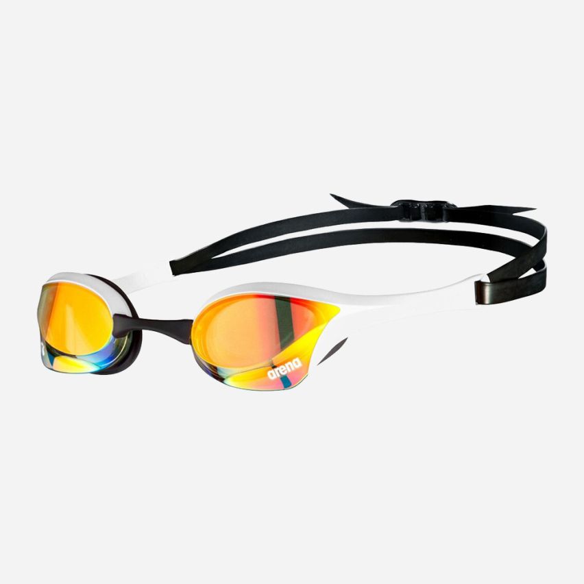 Arena Schwimmbrille Cobra Ultra Swipe yellow copper/white gespiegelt