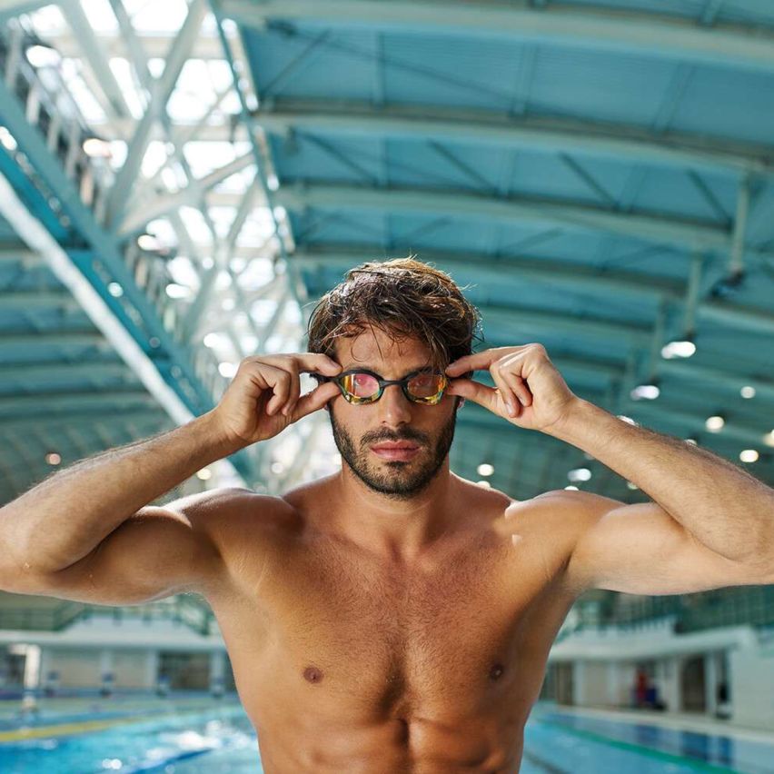 Arena Schwimmbrille Cobra Ultra Swipe yellow copper/black gespiegelt