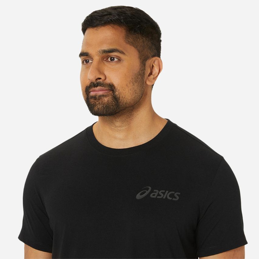 Asics CHEST LOGO SS TEE Men black/graphite grey