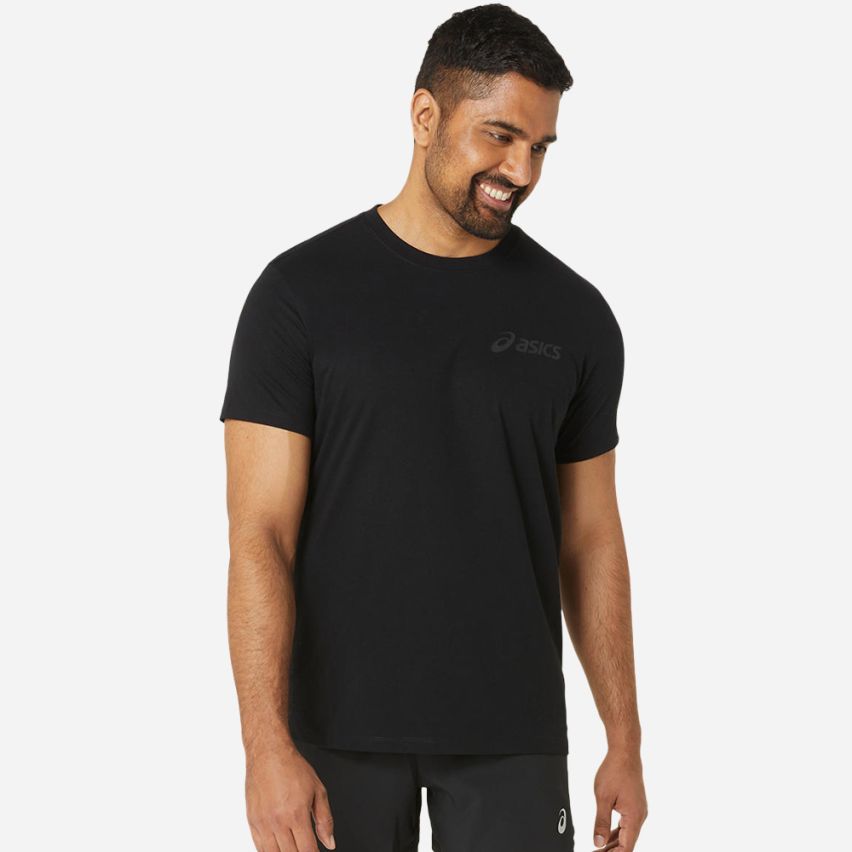 Asics CHEST LOGO SS TEE Men black/graphite grey