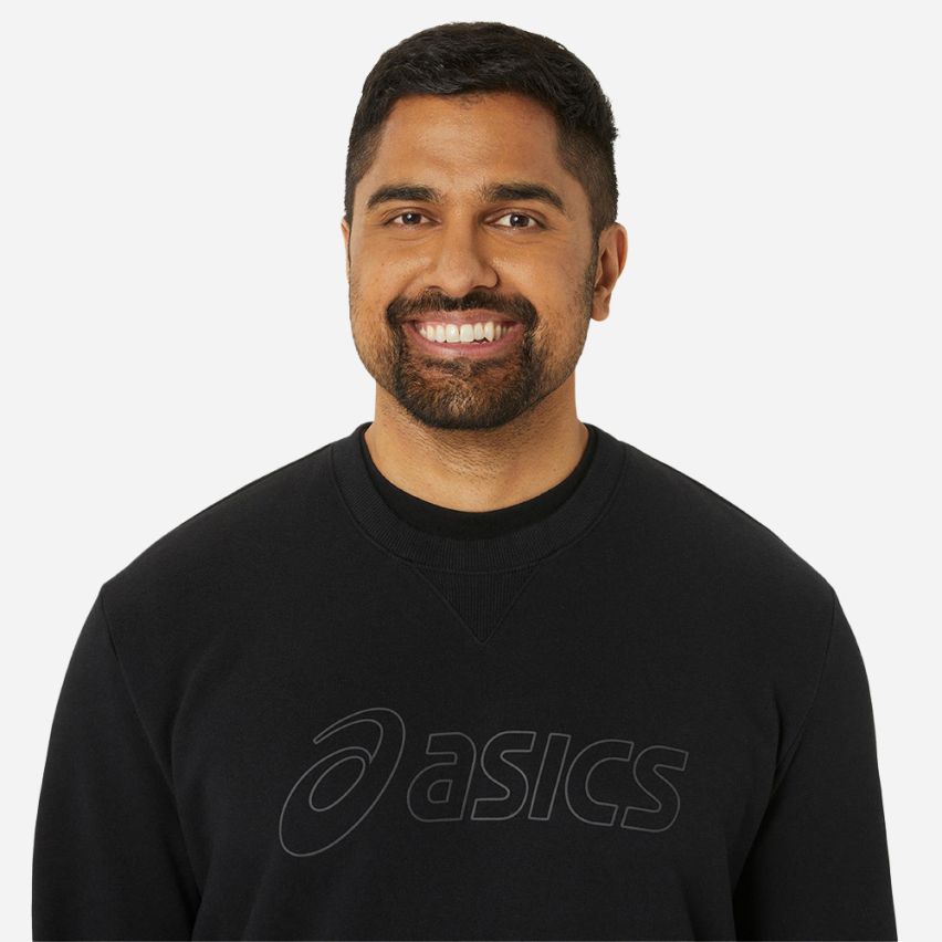 Asics SWEATSHIRT Men black/graphite grey