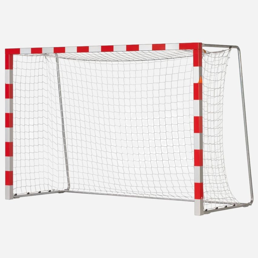 Handballtor Training rot/matt silber freistehend (3m x 2m)