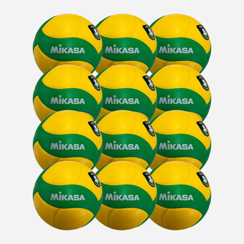 Mikasa Volleyball V200W-CEV yellow/green (12-Pack)