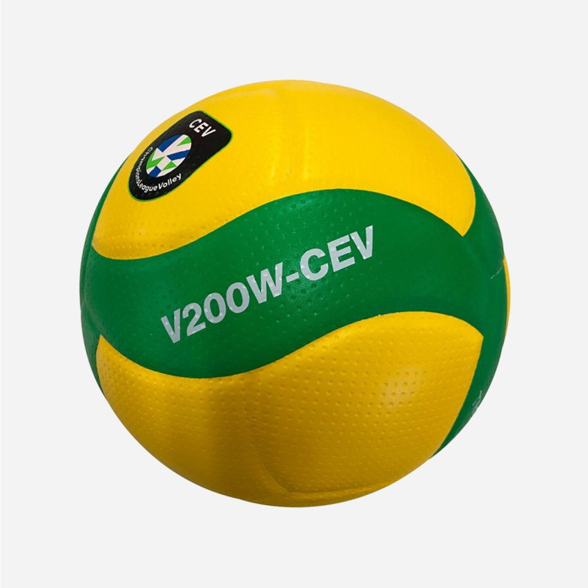 Mikasa Volleyball V200W-CEV yellow/green (12-Pack)