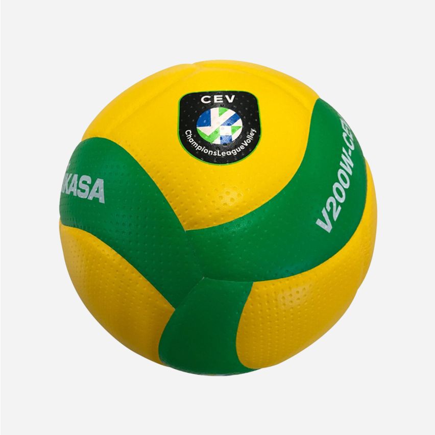Mikasa Volleyball V200W-CEV yellow/green (12-Pack)