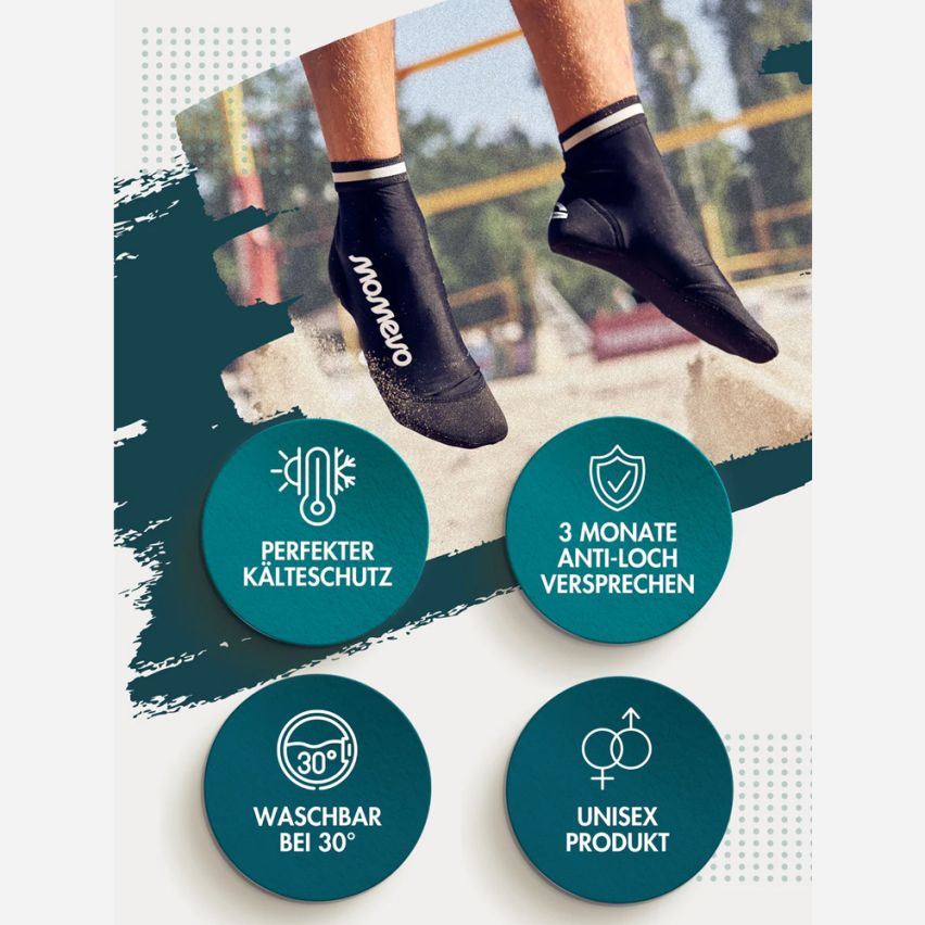 momevo Beachmates Beachsocken schwarz