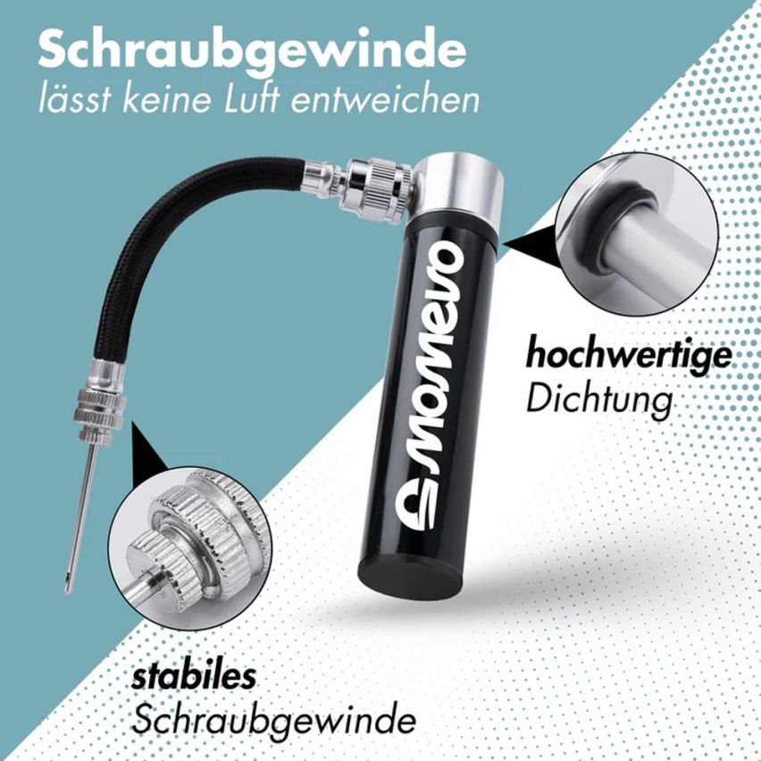Momevo PocketAir Mini Ballpumpe schwarz