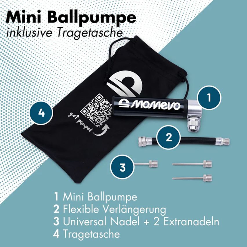 Momevo PocketAir Mini Ballpumpe schwarz