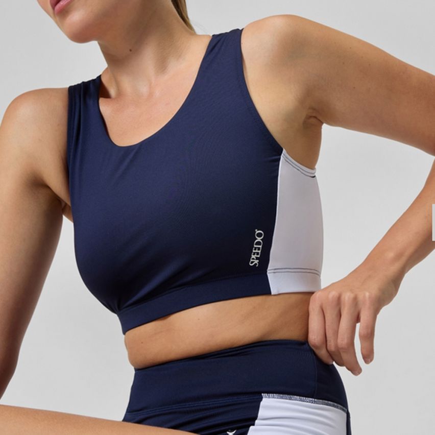 Speedo Jetstream Colorblock Crop Top peacoat