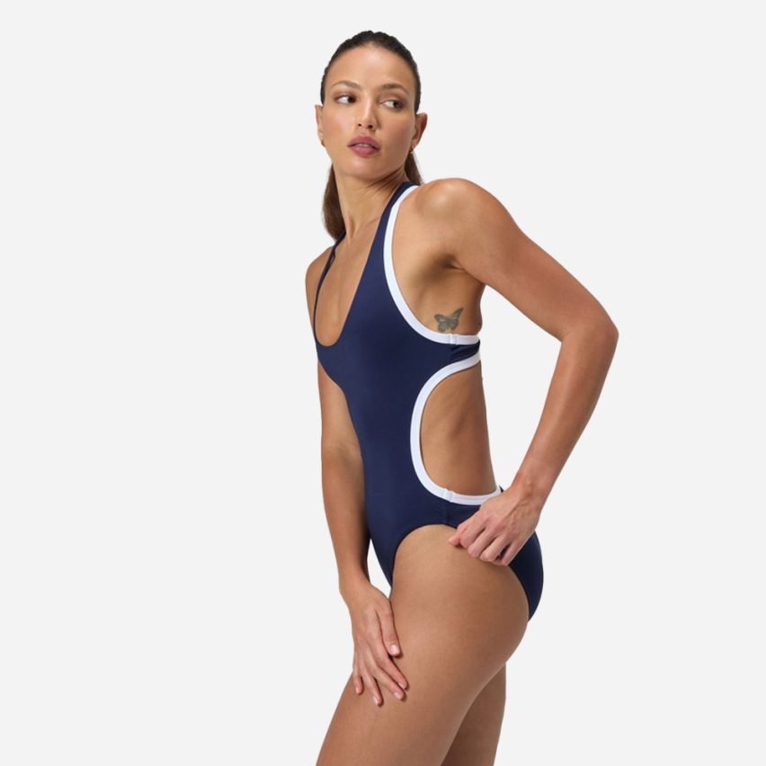 Speedo Solid Bound Cut Out Badeanzug peacoat