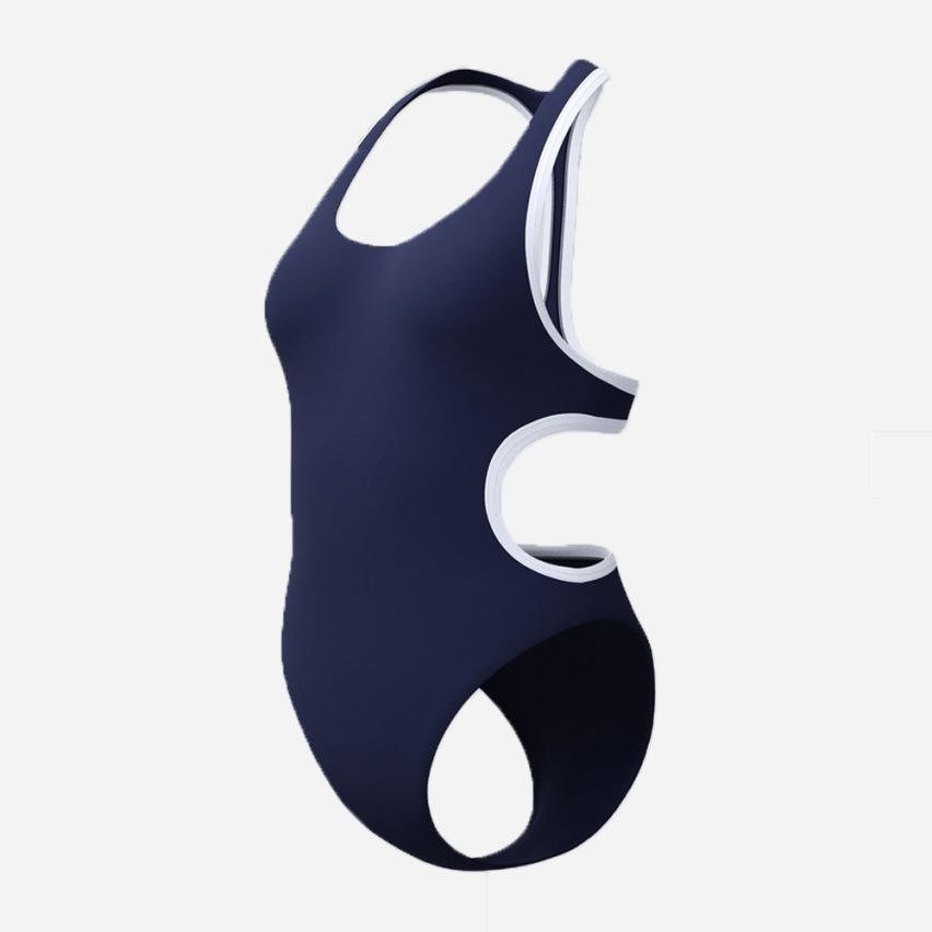 Speedo Solid Bound Cut Out Badeanzug peacoat