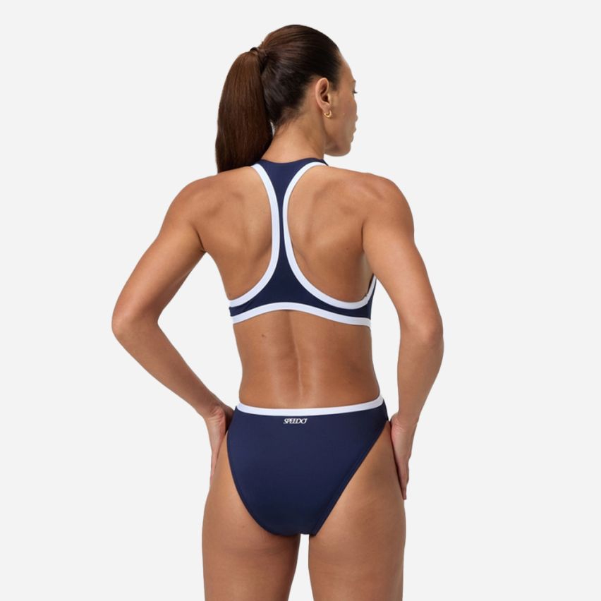 Speedo Solid Bound Cut Out Badeanzug peacoat