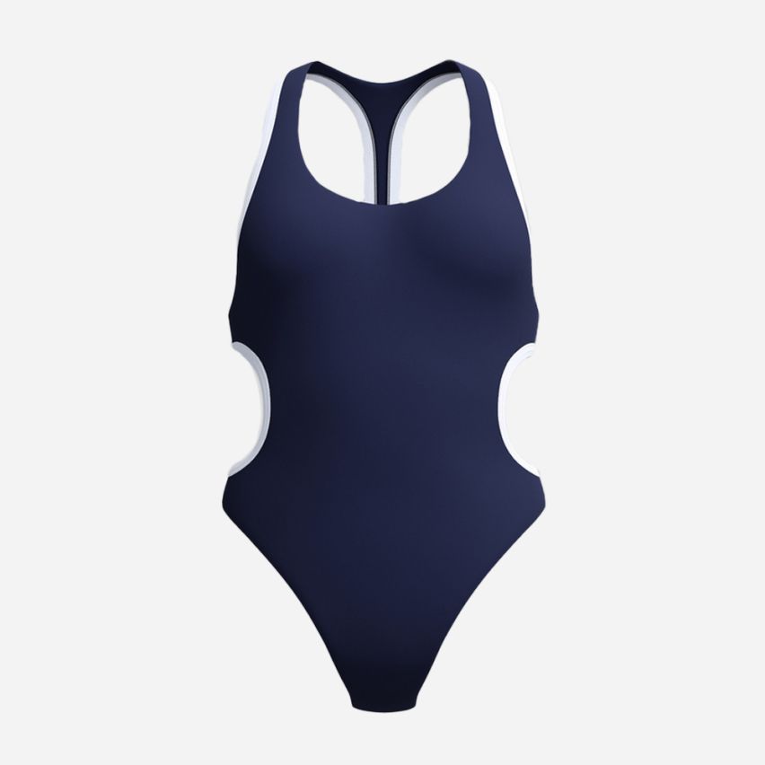 Speedo Solid Bound Cut Out Badeanzug peacoat