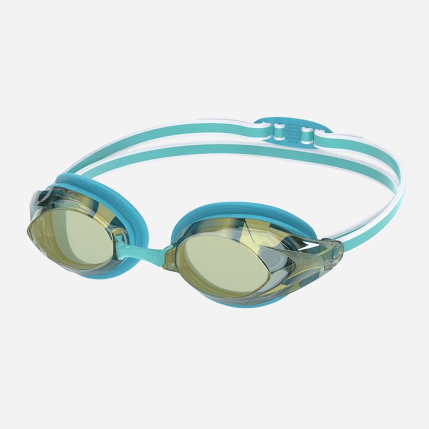 Speedo Schwimmbrille Vanquisher 3.0 blau/gold gespiegelt 