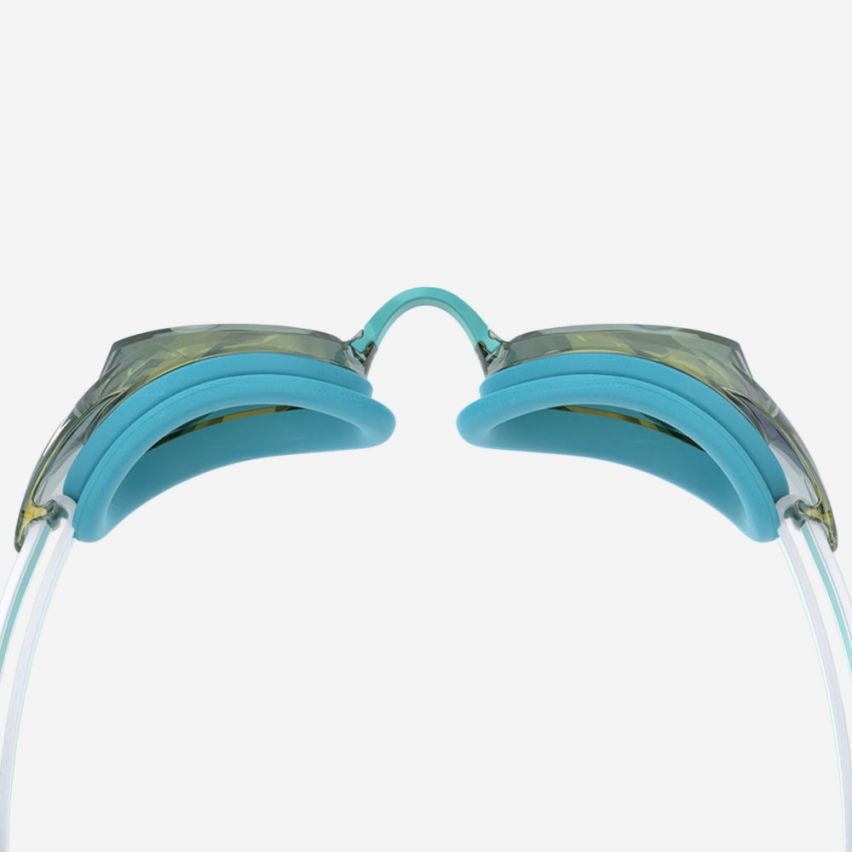 Speedo Schwimmbrille Vanquisher 3.0 blau/gold gespiegelt 