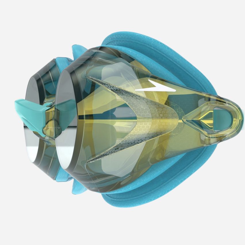 Speedo Schwimmbrille Vanquisher 3.0 blau/gold gespiegelt 