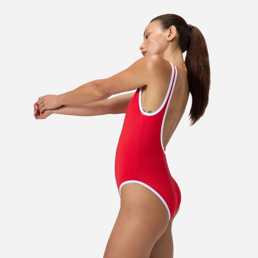 Speedo Solid Bound Scoop Badeanzug high risk red